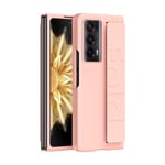 COQUE Coque de téléphone Portable à Bracelet en Cuir Ultra-Mince, Support portatif Anti-Chute et Anti-Choc pour Honor Magic V2-Rose