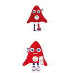 Doudou et Compagnie - Lot 1 Peluche Phryge Paralympique 25 cm + 1 Peluche Phryge Olympique 25cm - Mascottes Officielles JO Paris 2024-2 Peluches Rouge des Jeux Olympiques et Paralympiques