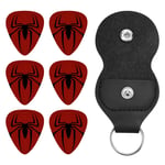 Kit d'accessoires de guitare Super Heroe Spiderman avec porte-clés en cuir pour guitare électrique, basse, ukulélé