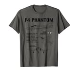 F-4 Phantom Fighter Jet Specs Military Airplane F4 Phantom T-Shirt