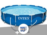 Kit piscine tubulaire Intex Metal Frame ronde 3,66 x 0,76 m + 6 cartouches de filtration