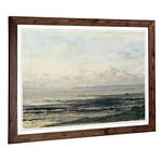 Big Box Art Framed Print of Charles-Francois Daubigny Woman by The Water Design | Wall Art Picture | Home Decor for Kitchen, Living Room, Bedroom, Hallway, Walnut, A2 / 24.5x18 Inch / 62x45cm