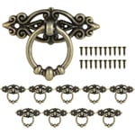 10-pack antika zinklegering handtag vintage möbelhandtag gamla mässingslådor handtag kopparring dörrknopp för kök sovrumsskåp skåp