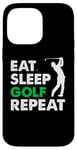 Coque pour iPhone 14 Pro Max Eat Sleep Golf Repeat, Golf Tshirt for Women, Men, Golf Tee