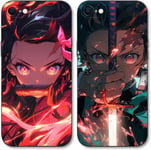 2 Pièces Coque Pour Iphone 7/Iphone 8/Iphone Se 2022/2020 4.7'', Avec Anime Motif Demon Slayer Kamado Nezuko Tanjirou Manga Antichoc Tpu Protective Objectif Caméra Housse Étui De Téléphone C[Q4841]