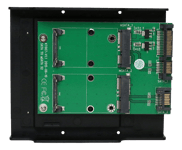 DELTACOIMP – 2xSATA to 2xmSATA Converter card 2.5"/3.5" adapter KT007B, for 30x50mm/30x30mm mSATA