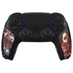 eXtremeRate PlayVital Grips Sticker pour ps5 Manette,Housse Autocollant de Poignée Skins en Caoutchouc pour ps5,Accessoires Antidérapants pour ps5 Manette-Fantôme Samouraï