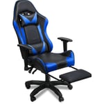 Swanew - Chaise de jeu Chaise Gaming Ergonomique Fauteuil Gamer Chaise de bureau chaise gamer Racing Chaise pivotante Réglable Noir/Bleu