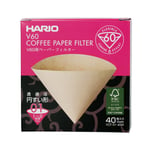 Hario V60-01 Misarashi ruskeat paperisuodattimet - 40 kpl:n pakkaus