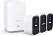 Eufycam 2C, Camera Surveillance Wifi Exterieure Sans Fil, Pour Homebase 2, Autonomie De 180J, Transmission Hd Avec 1080P, Sans Frais Mensuels, Kit 3 Caméras