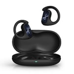 1MORE Fit SE S30 Casque Bluetooth sans Fil avec 4 Microphones pour des appels clairs, Design divisé avec Crochets d'oreille, IPX5, 30 Heures d'autonomie, Compatible avec iPhone et Android (Noir)