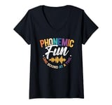 Womens Phonological Awareness Phonemic Fun Science Of Reading V-Neck T-Shirt