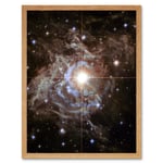 Hubble Space Telescope Image Cepheid Variable Super Star RS Puppis Light Echo Phenomenon Bright Flashes In Nebula Art Print Framed Poster Wall Decor