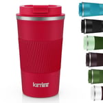 KETIEE Travel Mugs, 510ml Insulated Coffee Cup with Leakproof Lid,Reusable Coffee Cups Travel Cup,Coffee Travel Mug,Double Walled Coffee Mug,Stainless Steel thermaol Mug for Hot Cold Drinks,Red