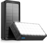 Solar Charger Power Bank 26800Mah Battery Pack Flashlight Output Input Ports