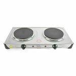 Stainles Steel 2000W Double Twin Hot Plate Portable Cooker Hob Table Top Kitchen