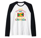 Grenada 50th Independence Day Grenadian Pride Grenada Flag Raglan Baseball Tee