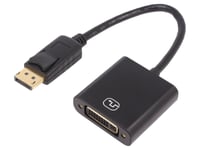 Cable DisplayPort 1.2 male DVI-I femelle 150mm noir