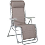 Hesperide - Fauteuil relax de jardin Silos taupe acier traité époxy en texaline - Hespéride