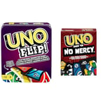 Uno Jeu De Cartes, avec 112 Cartes dans Une Boîte Métallique Robuste & Uno No Mercy Jeu De Cartes Familial avec 56 Cartes Supplémentaires, Règles Spéciales, Cartes Action Redoutables