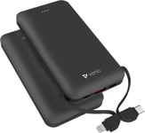 10000mah Pd Power Bank Avec Câble Lightning Mfi Certifié Et Usb C, (18w Power Delivery & Qc 3.0) Chargeur Portable Externe Batterie Avec 4 Sortie 2 Entrée Compatible Avec Iphone Ipad Samsung