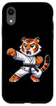 Coque pour iPhone XR Ceinture noire amusante pour athlète de karaté tigre pour garçons filles enfants