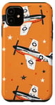 Coque pour iPhone 11 Drapeau américain minimaliste orange tropical P-51 Mustang de la Seconde Guerre mondiale