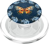 Colorful Butterfly Gold Blue Flowers Pop Grip Phone Holder PopSockets PopGrip for MagSafe