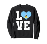 Love Saint Lucia Pride St. Lucian Flag Heart Sweatshirt