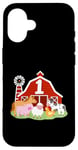 Coque pour iPhone 16 1er anniversaire animaux de la ferme Bday Party 1 an garçon tout-petit