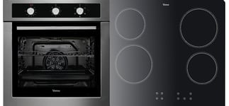 Parmco Verso 3 Pack 600mm Oven, 5 Function, Stainless Steel and 600mm Ceramic Cooktop