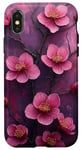 Coque pour iPhone X/XS Fleur de cerisier japonais Fleur Violet