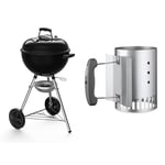 Weber Original Kettle Barbecue Charbon, Ø 47 cm, Noir (13101053) & Cheminée d’Allumage Compacte Rapidfire (20,32cm H x 14,73cm L x 26,42cm P), Métal