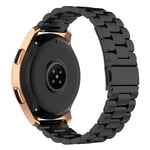 Lux-Case 20mm Samsung Galaxy Watch Active / Garmin Vivoactive 3 ruostumattomasta teräksestä valmistettu ranneke - Musta