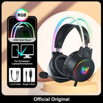 ONIKUMA RGB Casque Gamer PC PS4 Gaming Headphones avec HD Flexible Mic 3.5mm Headphone pour Xbox PS5 Switch Computer Games-Black