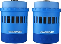 Enermax Pharoslite BLEU, 2 enceintes Bluetooth sans fil, haut-parleur stéréo HD, LED, basses puissantes, Micro SD, lampe de poche SOS, veilleuse, boussole, tasse, 6 modes RGB, batterie 6h, P 10m