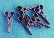 1:12 Scale Dolls House Miniatures Scissors Pack of Six D1206