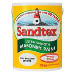 Sandtex 5 Litre Pure Brilliant White Ultra Smooth Masonry Paint Exterior Paint