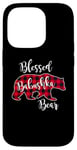 Coque pour iPhone 14 Pro Blessed Babushka Bear Red Buffalo Check Plaid Cadeau pour grand-mère