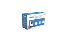 Pack Caméra de surveillance TP-Link Tapo intérieure Blanc et Noir + Capteur de movement + Détécteur d'ouverture fermeture + Hub de connexion alarme - Neuf