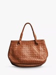 Pre-loved Bottega Veneta Intrecciato Leather Grab Bag, Brown