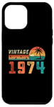 Coque pour iPhone 12 Pro Max Cadeau d'anniversaire 51 ans pour homme femme Palm rétro vintage 1974