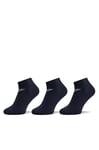 Emporio Armani Men's Eagle Logo 3-Pack Sneaker Socks, Marine/Marine/Marine, S/M (Pack of 3)