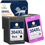 ColorKing Remanufactured 304XL Replacement for HP 304 Ink Cartridges Combo Pack for ENVY 5010 5020 5030 5032 5000 DeskJet 2600 2630 2620 2622 2632 3720 3730 3735 3750 3760 3762 (1 Black, 1 Tricolour)