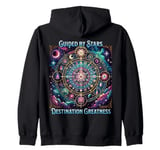 Motivational Astrology Design - Guided by Stars Zip Hoodie