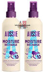 2 x Aussie MOISTURE RECHARGE Leave In Conditioner For Dry, Brittle Hair 250ml