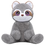 Mewaii Peluche Coussin Animaux en Peluche Grand Raton Laveur aux Yeux Kawaii Oreiller pour Enfants Pondéré Jouets Oreiller Confort Coussins en Peluche pour Cadeau