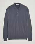 John Smedley Belper Extra Fine Merino Polo Pullover Slate Grey