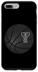 Coque pour iPhone 7 Plus/8 Plus Ballon de basket noir lettre initiale Y pour les amateurs de sport