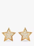 Eclectica Pre-Loved Star Emblem Clip On Earrings, Dated Circa 1980s, Gold